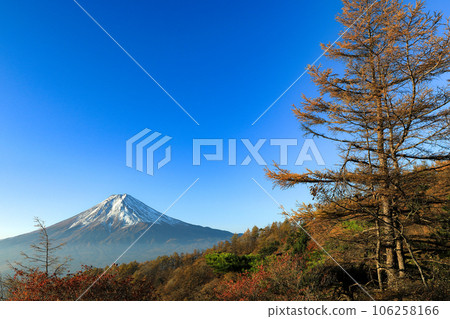 View of Mt.Fuji from Mitsutouge with autumn leaves Kawaguchiko Town, Yamanashi Prefecture View of Mt.Fuji from Mitsutouge with autumn leaves Kawaguchiko Town, Yamanashi Prefecture 106258166