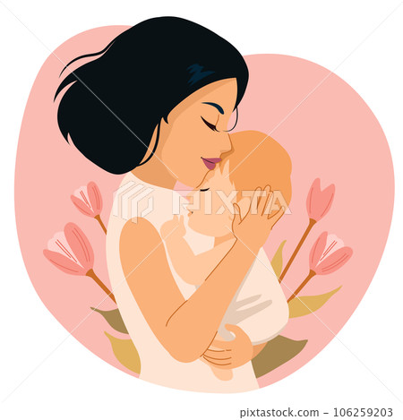 Mother Hugging Her Baby Child 106259203