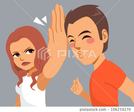 Drawing Of Woman Rejecting Man Kiss Drawing Of Woman Rejecting Man Kiss 106259270