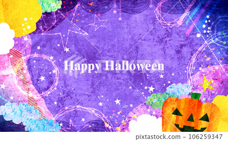 萬聖節背景材料拼貼紫色 106259347