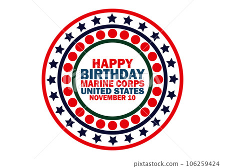 Happy Birthday Marine Corps United States Vector Template Design Illustration 106259424
