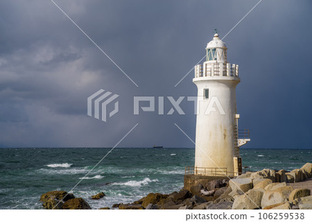 Cape Irago lighthouse in winter 106259538
