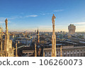 Aerial view of Milan city taken from the rooftop of Milan Cathedral 106260073