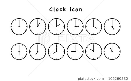 24-hour set of clock icons 106260280