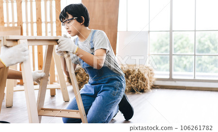 Southeast asian family father and son living together homeschooling Southeast asian family father and son living together homeschooling 106261782