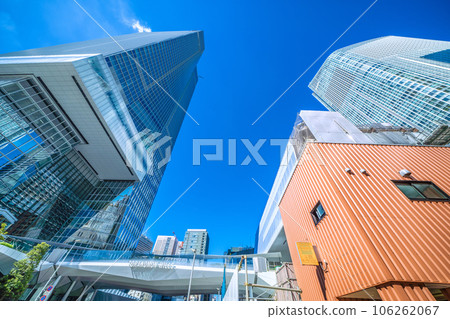 Tokyo cityscape in Japan Two aircraft and Toranomon Hills Station Tower (Toranomon Hills Station) opening on October 6 Tokyo cityscape in Japan Two aircraft and Toranomon Hills Station Tower (Toranomon Hills Station) opening on October 6 106262067
