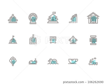 遊樂園簡單圖圖標設置輪廓淺藍色 106262690