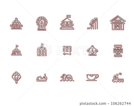 遊樂園簡單圖圖標設置顏色陰影紅色 106262744