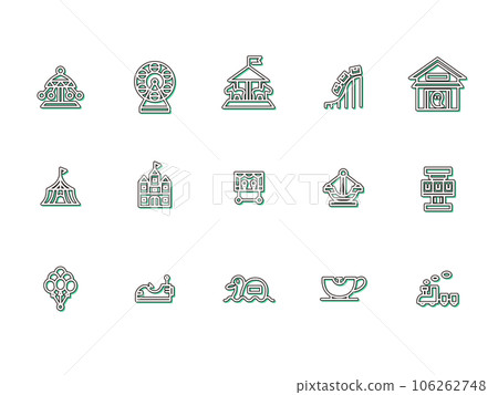 遊樂園簡單圖圖標設置顏色陰影 106262748