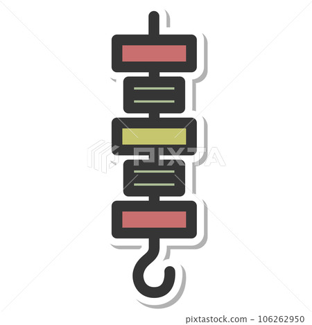 Sticker-style camping-related single item icon BBQ Sticker-style camping-related single item icon BBQ 106262950
