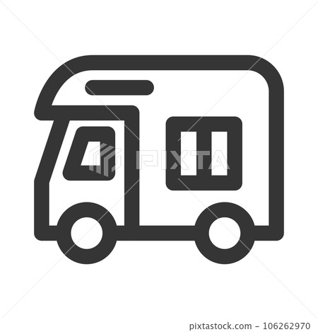 Camping-related line drawing single item icon camper 106262970