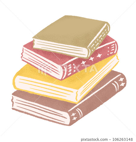 Stacked books (autumn reading), hand-drawn illustrations of simple and textured colored pencils and crayons Stacked books (autumn reading), hand-drawn illustrations of simple and textured colored pencils and crayons 106263148