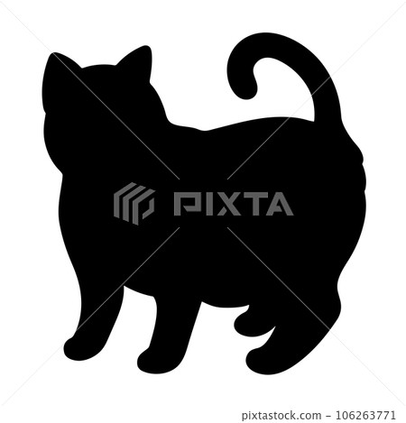 簡單可愛的貓咪剪影 106263771