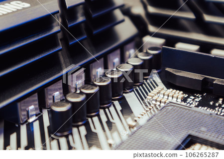 Computer hardware chipset components close-up Computer hardware chipset components close-up 106265287