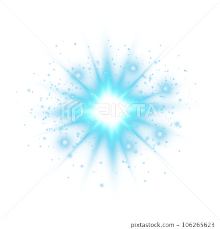 Blue star and sparks isolated on transparent background. Flares and sunbursts. Glowing light effects. PNG. Blue star and sparks isolated on transparent background. Flares and sunbursts. Glowing light effects. PNG. 106265623