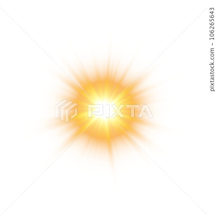 Golden star and sparks isolated on transparent background. Flares and sunbursts. Glowing light effects. PNG. Golden star and sparks isolated on transparent background. Flares and sunbursts. Glowing light effects. PNG. 106265643