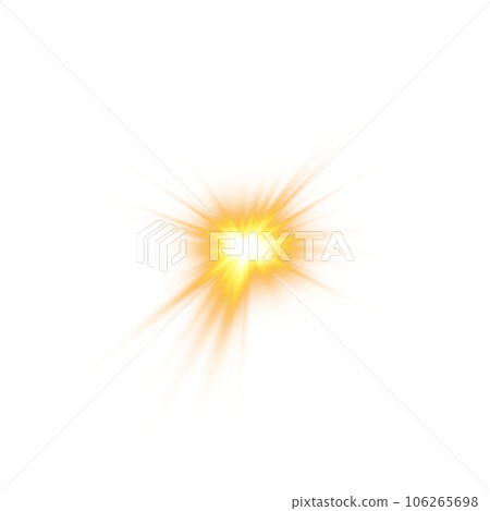 Golden star and sparks isolated on transparent background. Flares and sunbursts. Glowing light effects. PNG. Golden star and sparks isolated on transparent background. Flares and sunbursts. Glowing light effects. PNG. 106265698