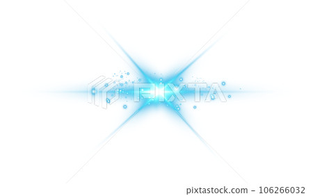 Blue star and sparks isolated on transparent background. Flares and sunbursts. Glowing light effects. PNG. 106266032