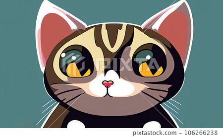 a cute cat head cartoon illustration 1 106266238