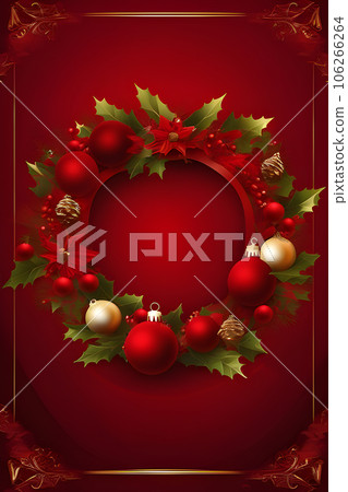 festive Christmas flyer with a royal red solid background 106266264