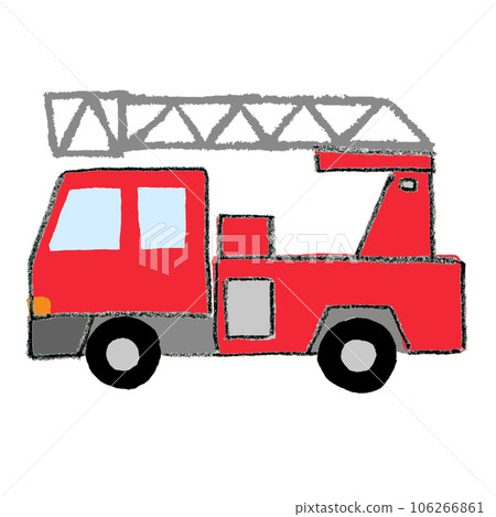 simple retro hand painted ladder truck 106266861