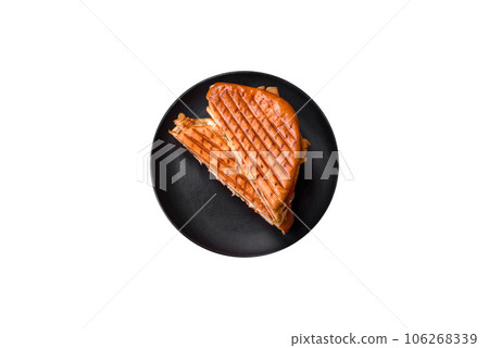 Delicious crispy sandwich with chicken breast, tomatoes, ketchup and spices Delicious crispy sandwich with chicken breast, tomatoes, ketchup and spices 106268339
