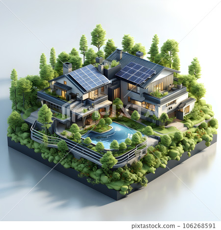 isometric architecture eco sustainable environment generative AI. isometric architecture eco sustainable environment generative AI. 106268591
