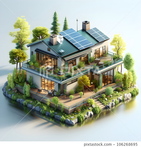 isometric architecture eco sustainable environment generative AI. 106268695