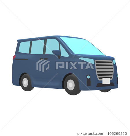 Car illustration material deformed minivan deep blue (1_4) Car illustration material deformed minivan deep blue (1_4) 106269230