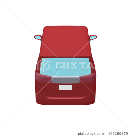 Car illustration material deformed minivan deep red (1_n) 106269279