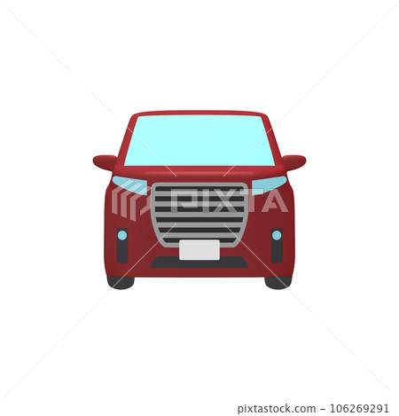 Car illustration material deformed minivan deep red (1_3) Car illustration material deformed minivan deep red (1_3) 106269291