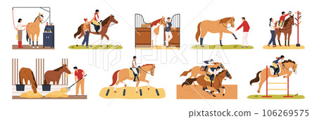 Horse And People Flat Set 106269575