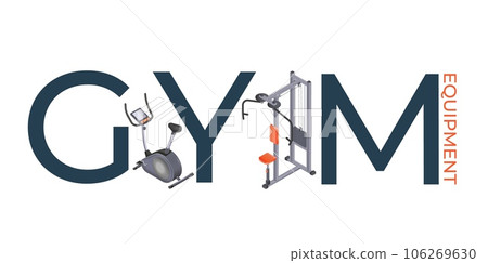 Gym Realistic Text Banner Gym Realistic Text Banner 106269630