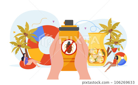 Repellents Beach Flat Composition 106269633