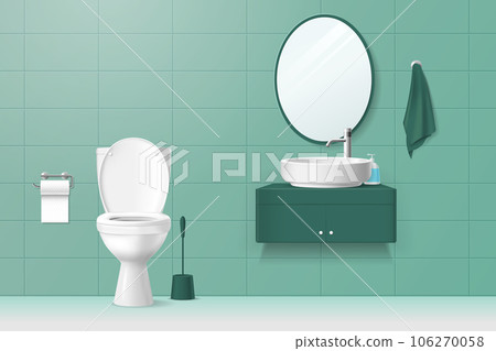 Bathroom Realistic Interior Bathroom Realistic Interior 106270058