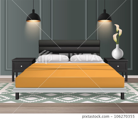 Realistic Bedroom Interior 106270355