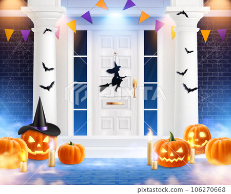 Colored Traditional House Front Concept Colored Traditional House Front Concept 106270668