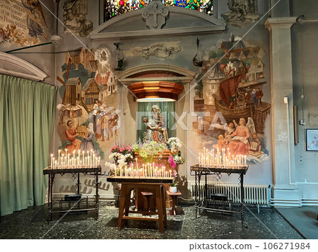 Hoorn, Netherlands. August 19, 2023. The interior of a catholic church. Hoorn, Netherlands. August 19, 2023. The interior of a catholic church. 106271984
