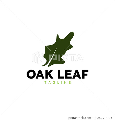 Oak Leaf Logo Design, Simple Green Plant Vector, Template Illustration 106272093