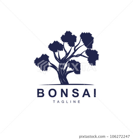 Bonsai Tree Logo. Simple Minimalist Silhouette Design, Plant Vector, Icon Illustration Element Bonsai Tree Logo. Simple Minimalist Silhouette Design, Plant Vector, Icon Illustration Element 106272247