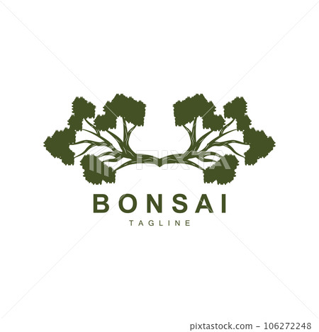 Bonsai Tree Logo. Simple Minimalist Silhouette Design, Plant Vector, Icon Illustration Element Bonsai Tree Logo. Simple Minimalist Silhouette Design, Plant Vector, Icon Illustration Element 106272248