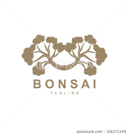 Bonsai Tree Logo. Simple Minimalist Silhouette Design, Plant Vector, Icon Illustration Element Bonsai Tree Logo. Simple Minimalist Silhouette Design, Plant Vector, Icon Illustration Element 106272249