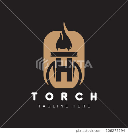 Torch Logo, Fire Design, Letter Logo, Product Brand Icon 106272294