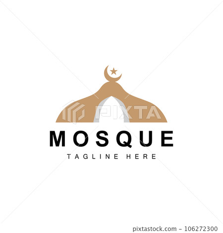 Mosque Logo, Islamic Worship Design, Eid Al Fitr Mosque Building Vector Icon Template, Ramadan, Eid Al Adha 106272300