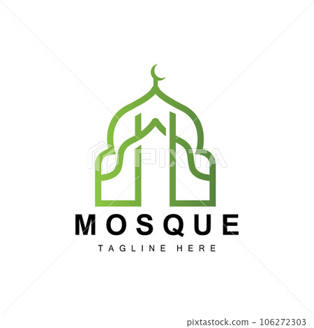 Mosque Logo, Islamic Worship Design, Eid Al Fitr Mosque Building Vector Icon Template, Ramadan, Eid Al Adha 106272303