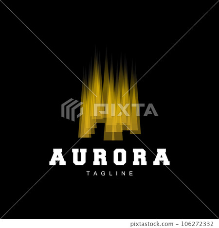 Aurora Logo, Simple Design Amazing Natural Scenery Of Aurora, Vector Icon Template, Illustration 106272332