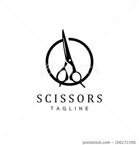 Scissors Logo, Shaver Vector, Simple Barber Shop Design, Icon, Background, Symbol, Template 106272398