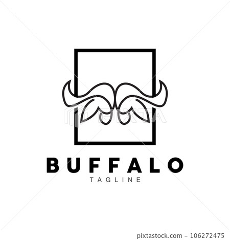 Buffalo Logo, Livestock Farm Animal Vector, Buffalo Head Design Simple Template Silhouette 106272475