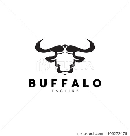 Buffalo Logo, Livestock Farm Animal Vector, Buffalo Head Design Simple Template Silhouette 106272476