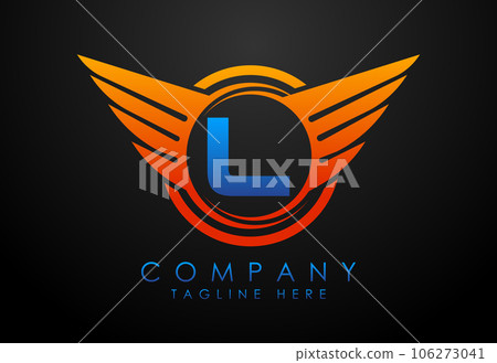 English alphabet with wings logo design. Car and automotive vector logo concept 106273041